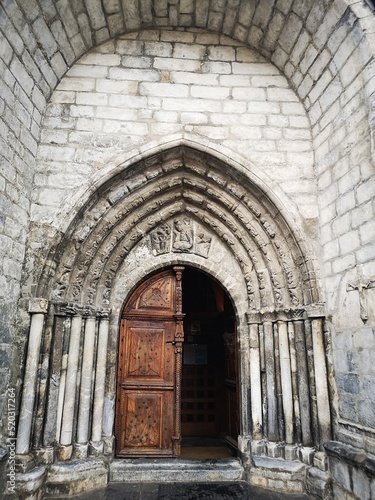 medieval gothic church in Pyrenees town of Viehla