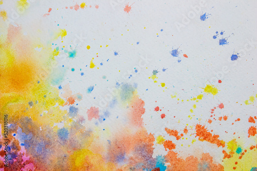 Fototapeta Naklejka Na Ścianę i Meble -  Abstract colorful watercolor painting art on paper texture hand drawn brush stroke.