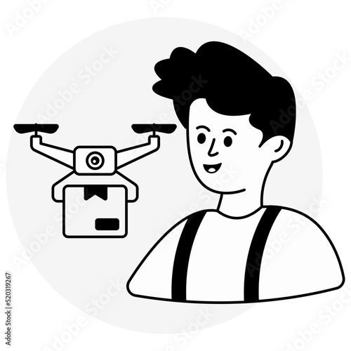 Modern design icon of drone delivery