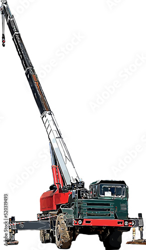 Color vector image of an industrial truck crane