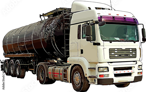 Color vector image of a heavy truck for transporting various goods