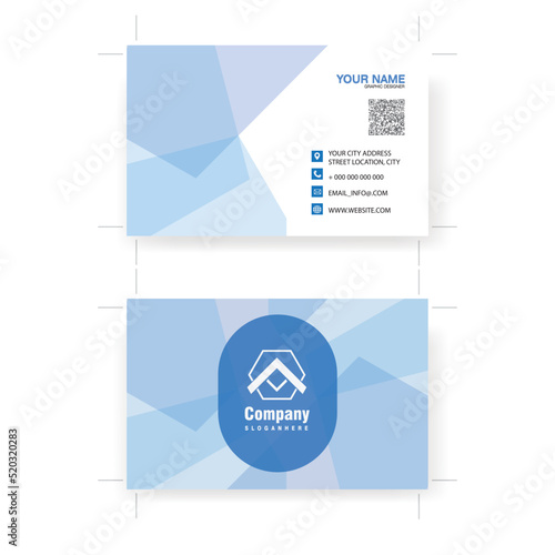 blue color minimal  business card design template.
( size mentions 9 cm x 5.5 cm )