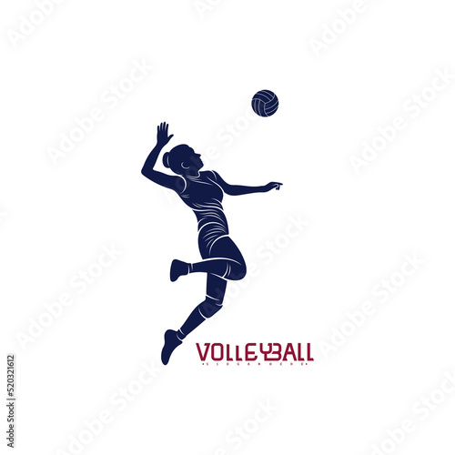 Volleyball player silhouette vector illustration design. creative design