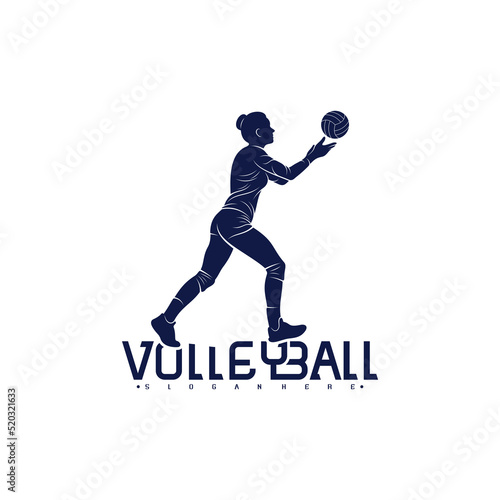 Volleyball player silhouette vector illustration design. creative design