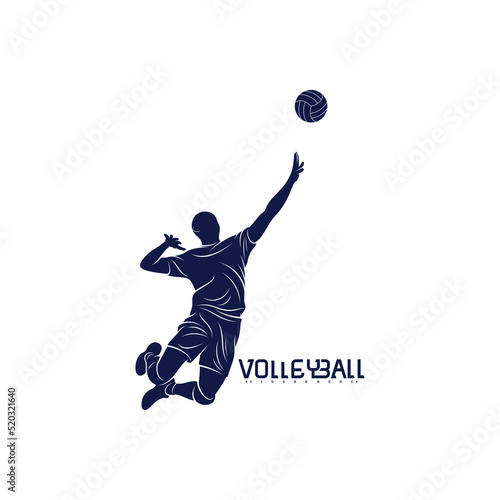 Volleyball player silhouette vector illustration design. creative design