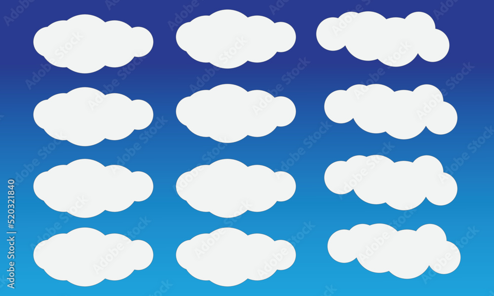 set of clouds on blue background vector illustration forecast cartoon set of clouds on blue background vector illustration forecast cartoon