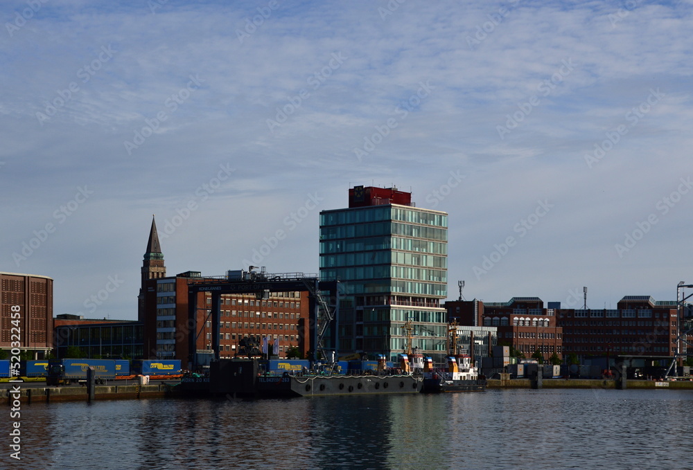 Panorama at the Port of Kiel, the Capital City of Schleswig - Holstein