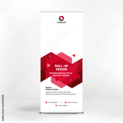 Roll-up banner, stand for advertising, conferences, seminars, media template