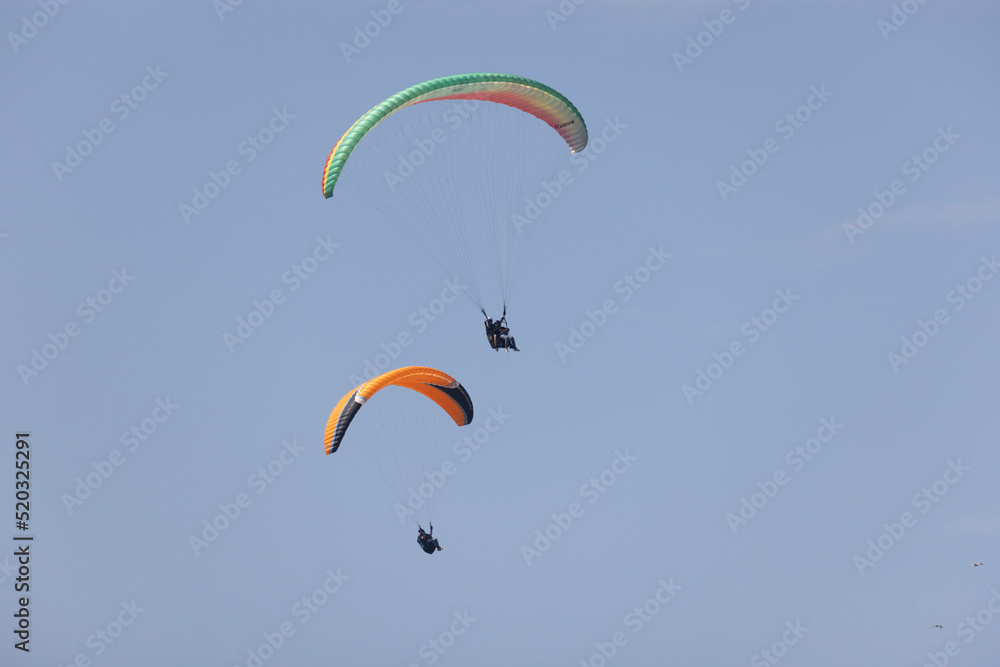 paragliding on cliffs in Normandy near Omaha Beach paragliding on cliffs in Normandy near Omaha Beach