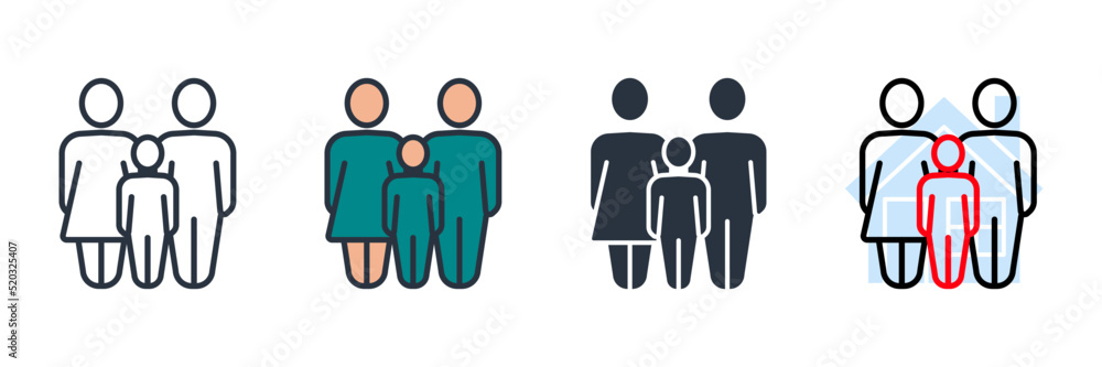 family icon logo vector illustration. Parents symbol template for graphic and web design collection family icon logo vector illustration. Parents symbol template for graphic and web design collection