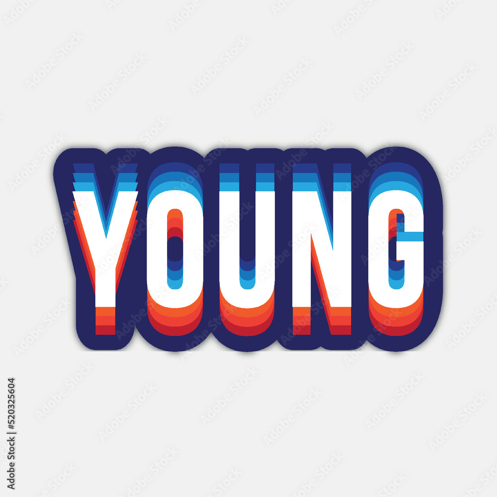 young sticker text effect with modern and simple style, usable for logo ...