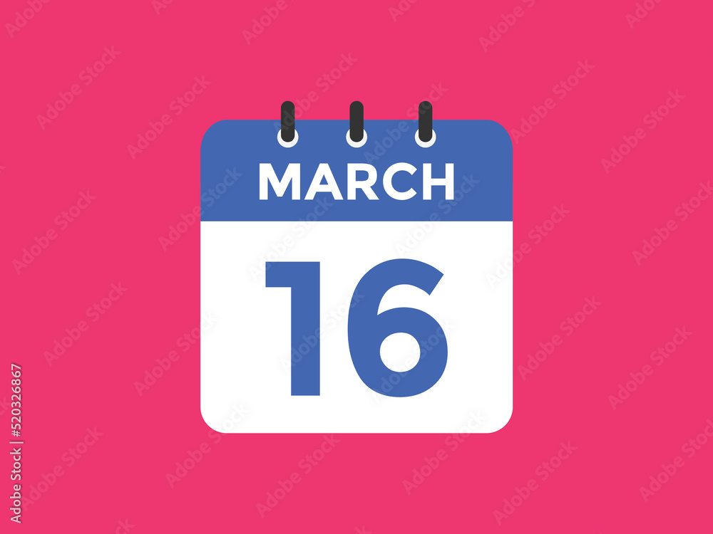 march 16 Calendar icon Design. Calendar Date 16th March. Calendar template
march 16 Calendar icon Design. Calendar Date 16th March. Calendar template
