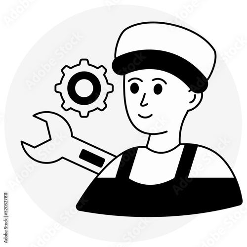 Editable design icon of mechanic