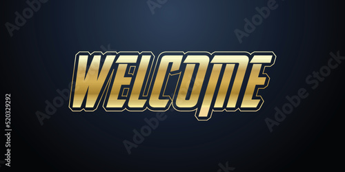 Luxury gold Welcome text logo template 