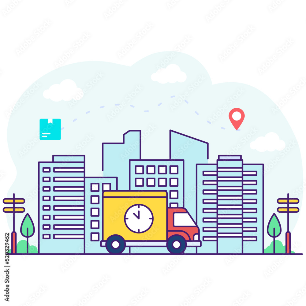 Perfect design illustration of cargo time Perfect design illustration of cargo time