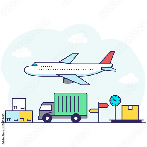 Unique design illustration of air cargo