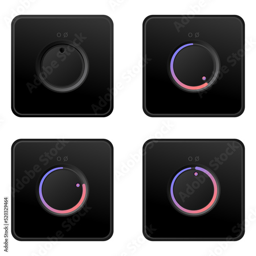 Smart light room switcher. Switch light indicator, sensor switcher states. Touch sensor switch on