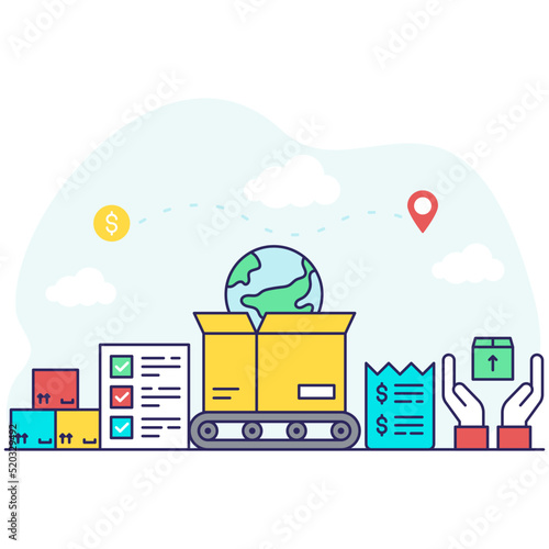 A perfect design illustration of global delivery