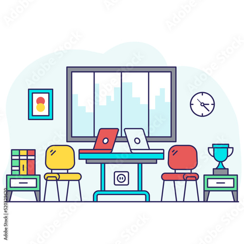 Premium download illustration of working area