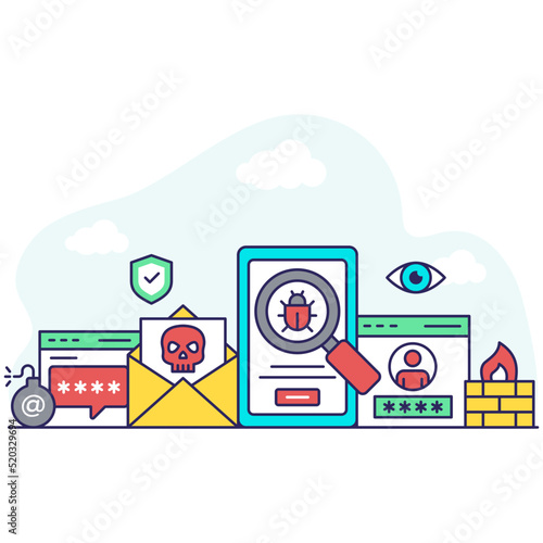 Trendy vector design of debugging