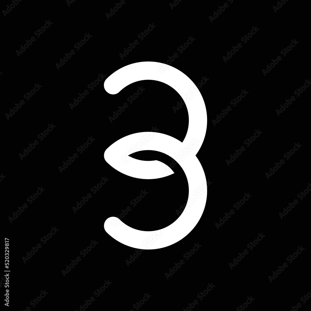 Naklejka premium Modern letter B with overlapping line logo design