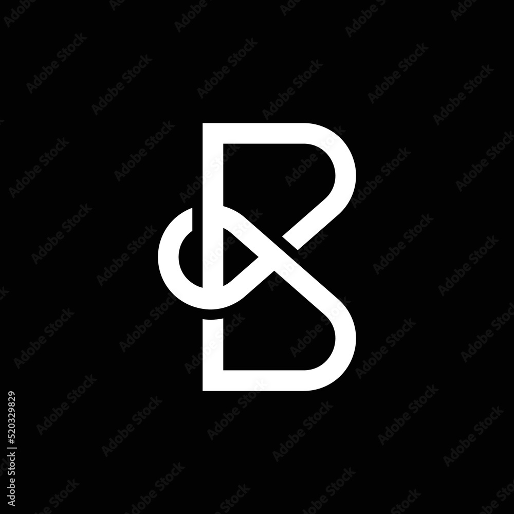 Modern letter B with overlapping line logo design Modern letter B with overlapping line logo design