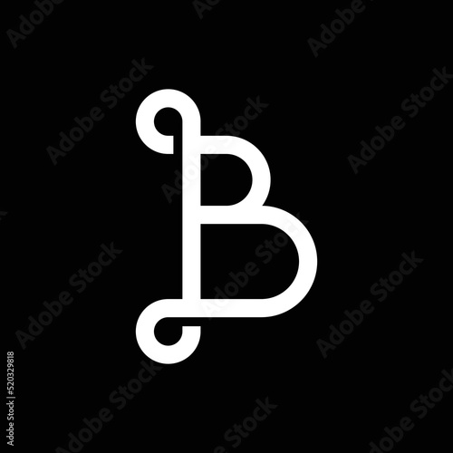 Modern letter B with overlapping line logo design