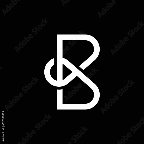 Modern letter B with overlapping line logo design