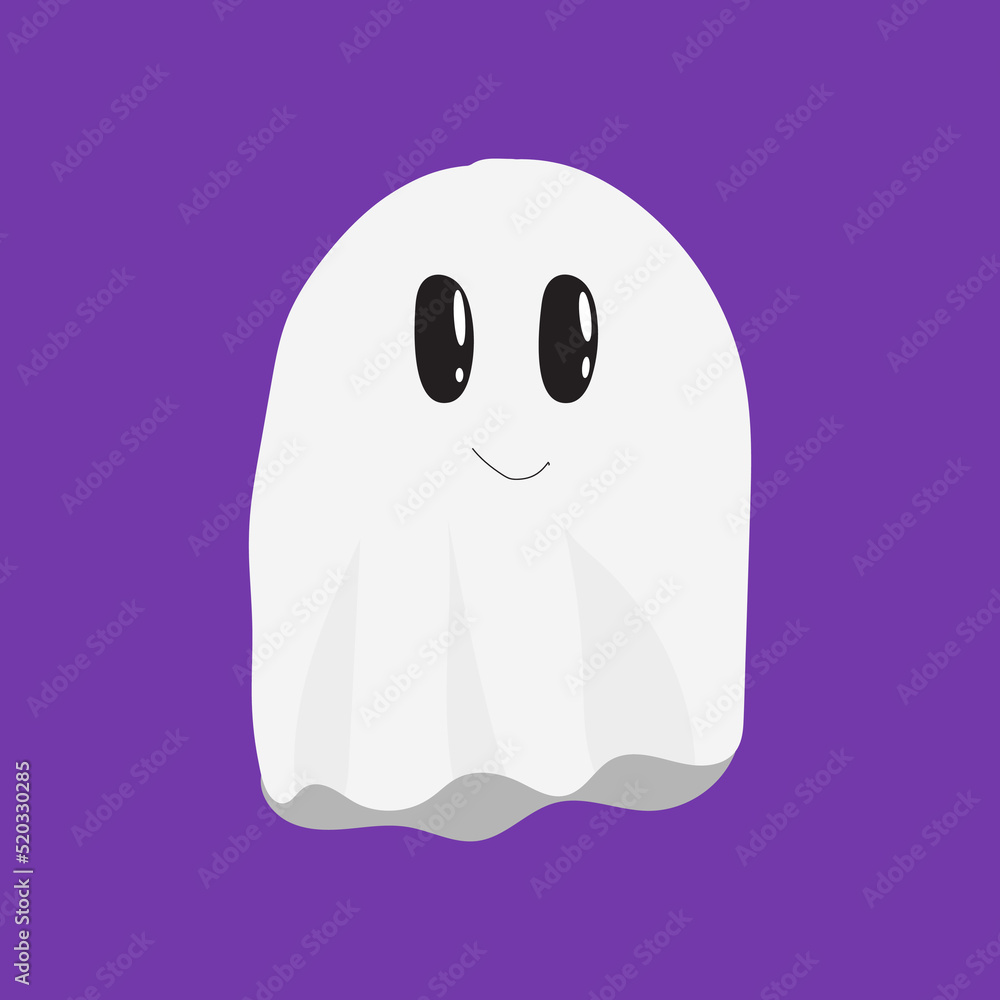 Ghost. Cute Halloween Ghost Vector.children's illustration of a cute ghost cartoon character