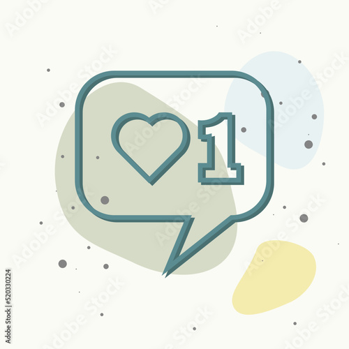 Like, comment, social activity vector icon. The hand presses on the likes on multicolored background.