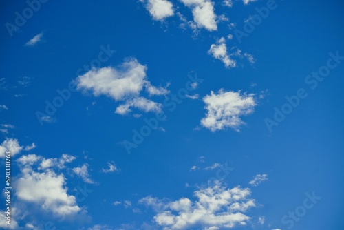 White Clouds Scattered in Blue Sky