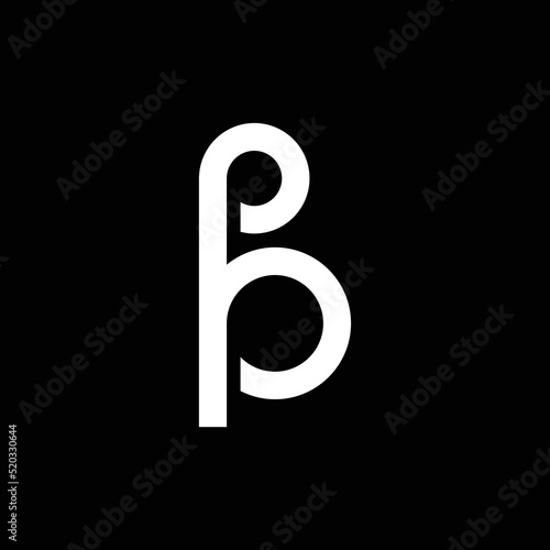 Modern letter B with overlapping line logo design