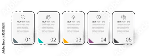 Business Infographic template. Business concept with 5 options. Business data visualization. Process chart.