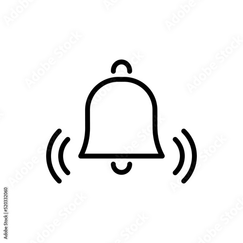 Alarm bell, notification simple icon vector. Flat design