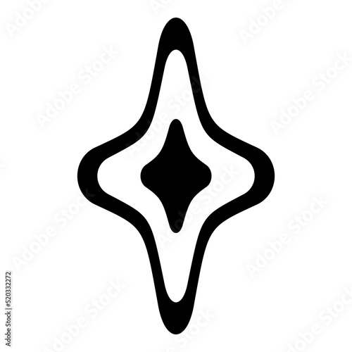 Rhombic Diamond Star Flat Icon Isolated On White Background