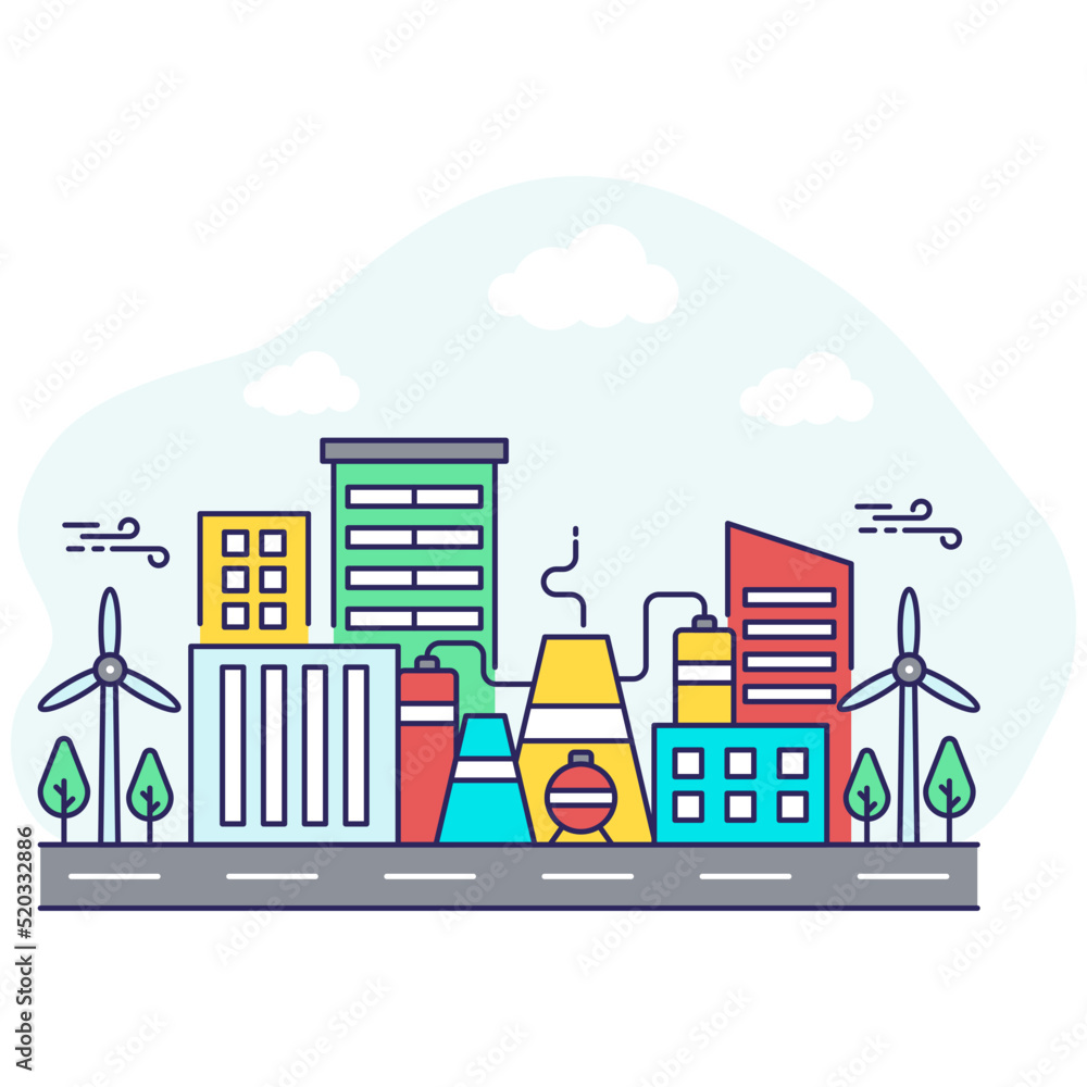 Obraz premium Modern design illustration of industrial building