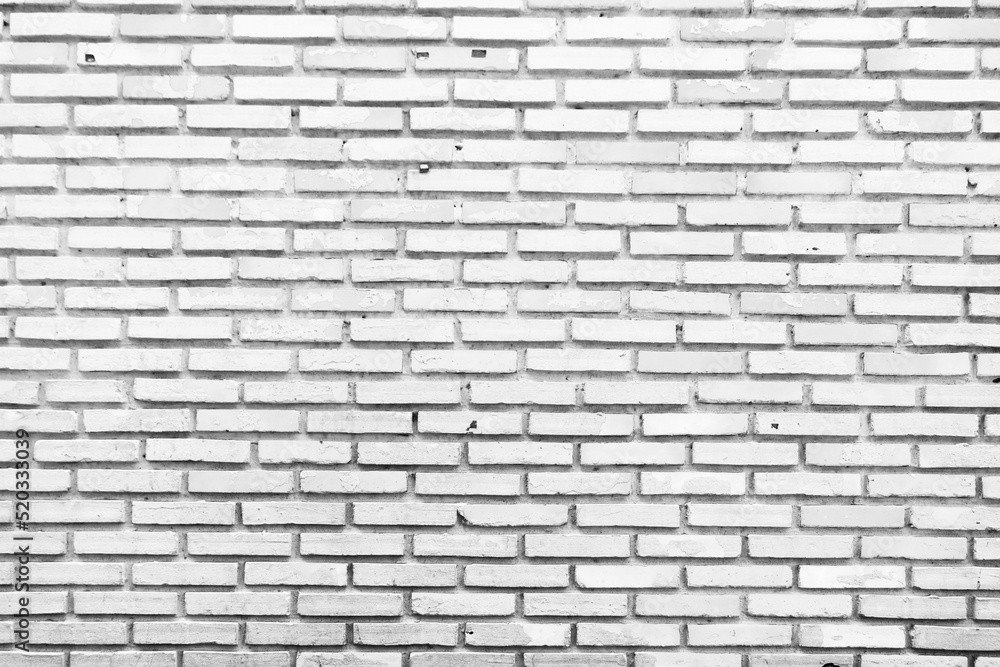 Fototapeta premium The white Brick wall background horizontal architecture wallpaper construction cement, Brick background, Brick texture. Brick backdrop, vector background, Renovate wall frame grimy backdrop, wallpaper