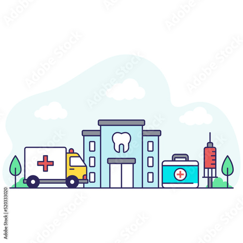 Premium download illustration of dental hospital