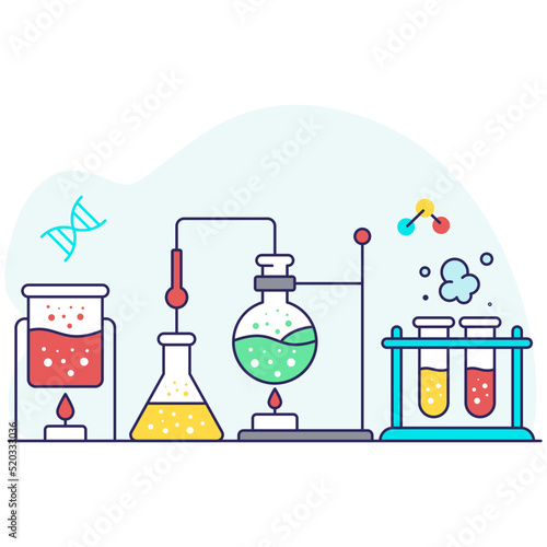Unique design illustration of chemical reaction