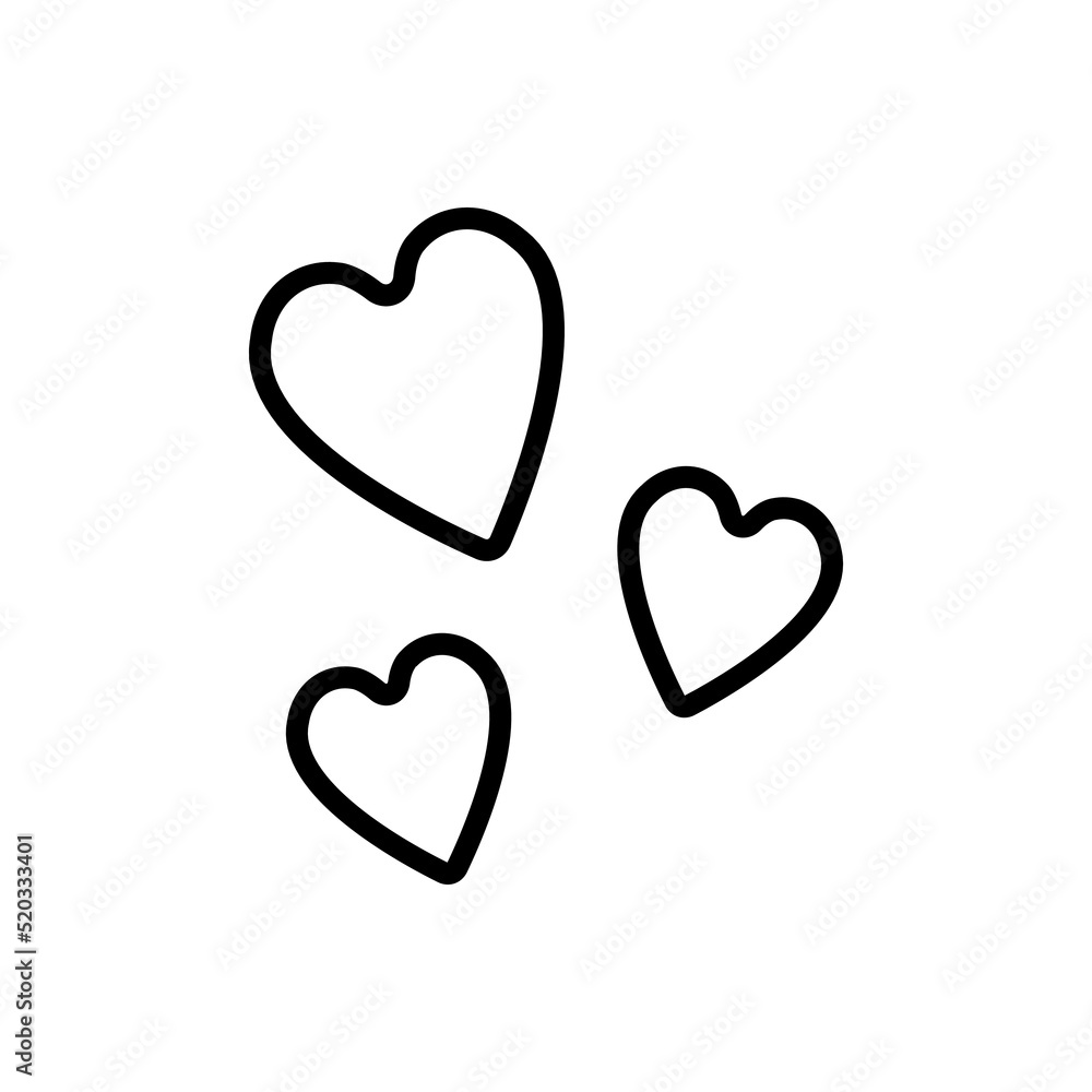 Hearts, love simple icon vector. Flat design