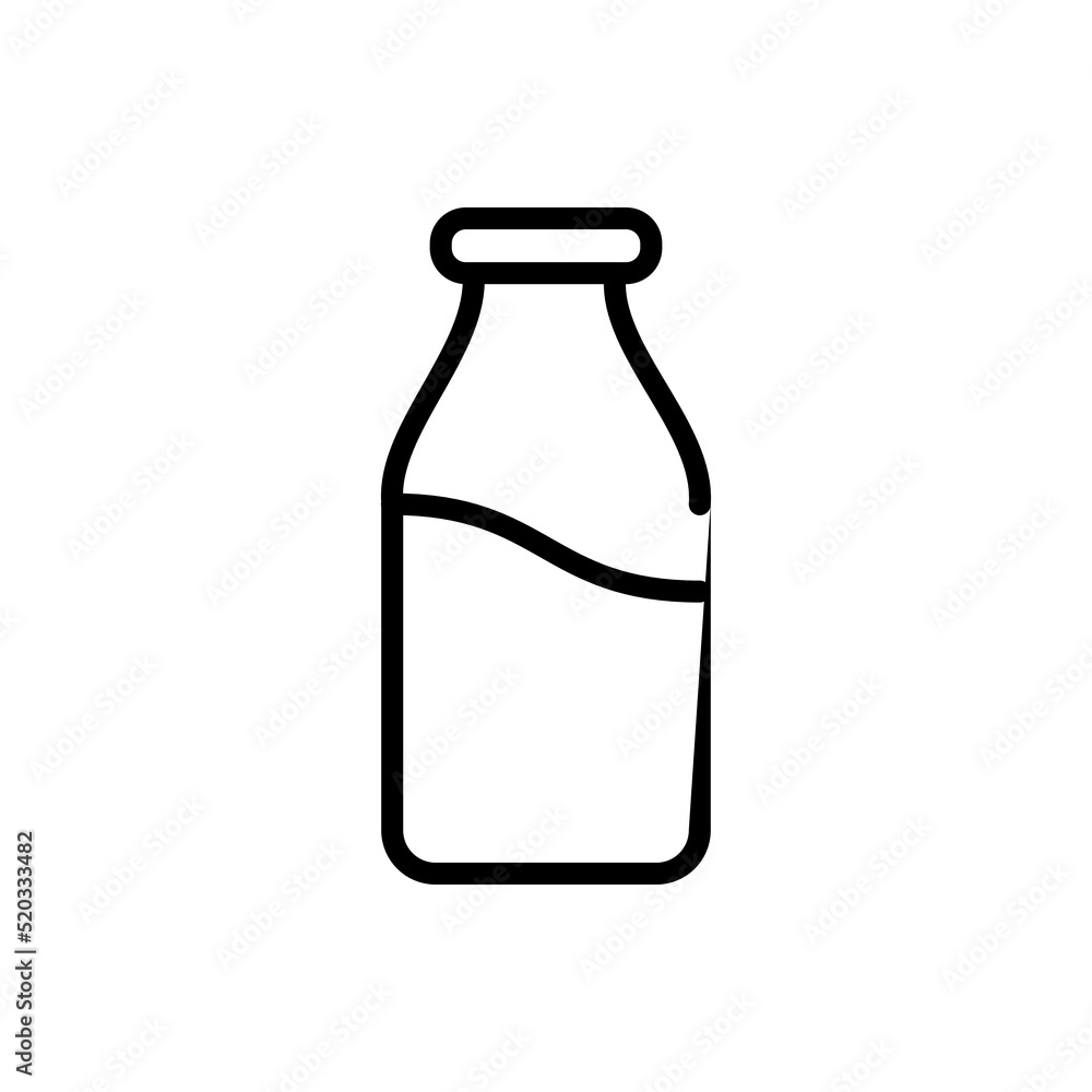 Milk bottle simple icon vector. Flat design Milk bottle simple icon vector. Flat design