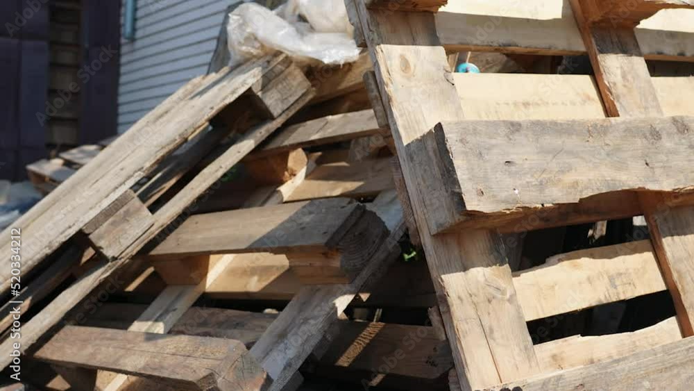 Wooden pallets and wooden scraps Wooden pallets and wooden scraps