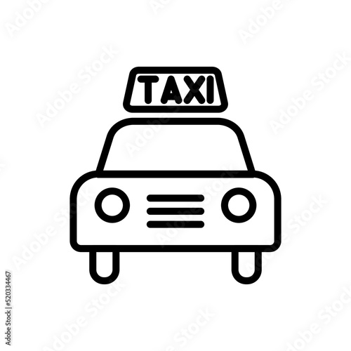Taxi logo and car simple icon vector. Flat design