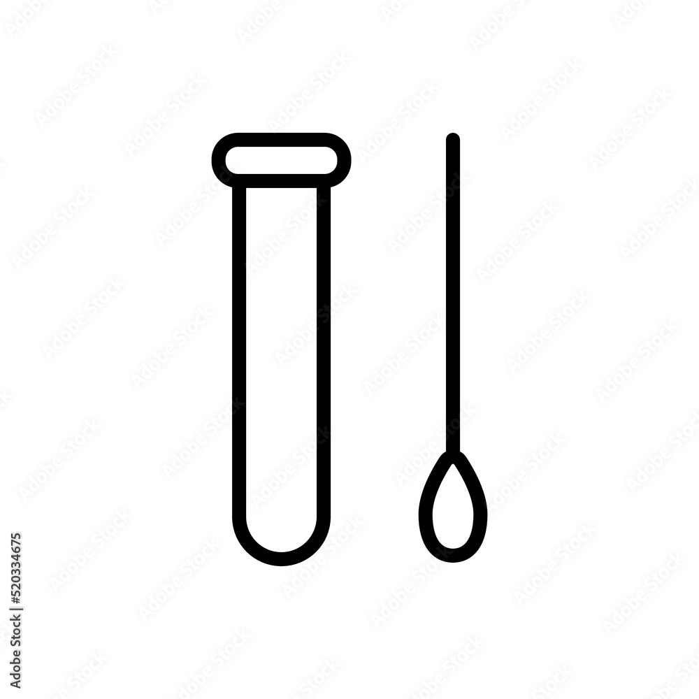 Test tube and swab, analysis simple icon vector. Flat design Test tube and swab, analysis simple icon vector. Flat design