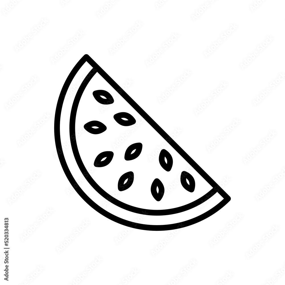 Watermelon half slice simple icon vector. Flat design Watermelon half slice simple icon vector. Flat design