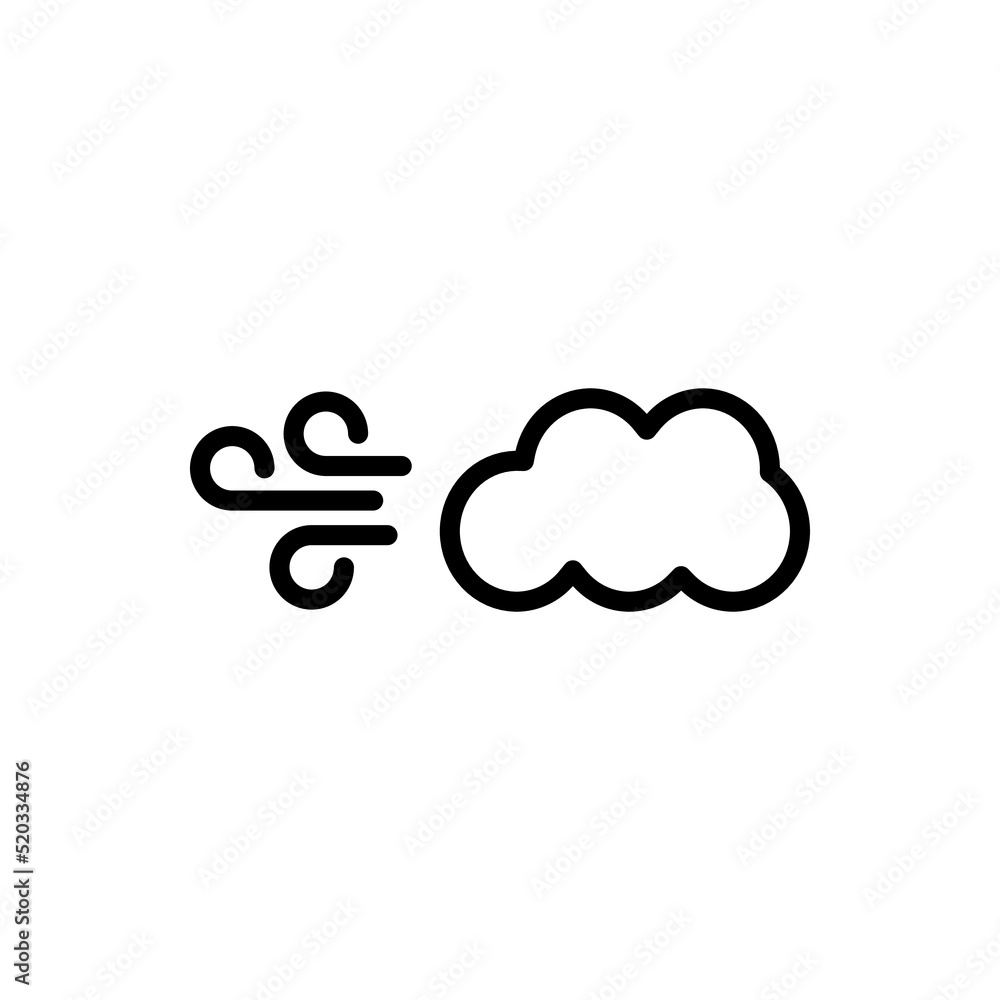 Windy simple icon vector. Flat design Windy simple icon vector. Flat design