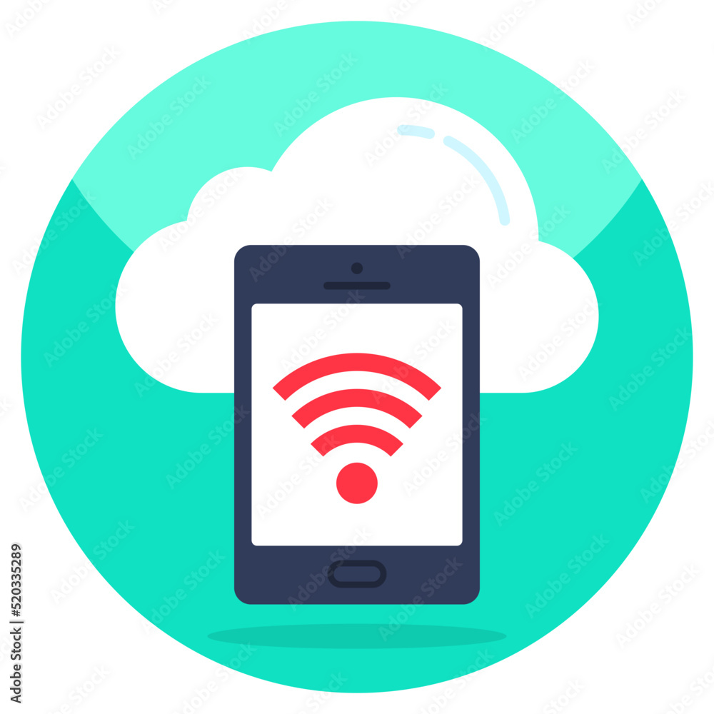 A unique design icon of cloud phone A unique design icon of cloud phone