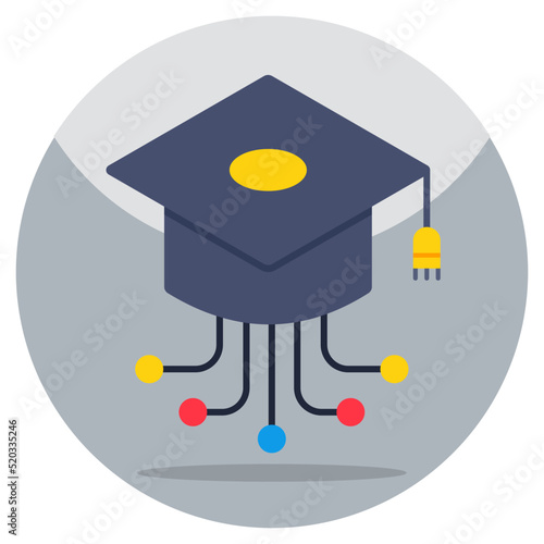 Conceptual flat design icon of academic network