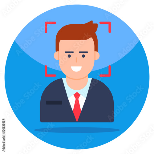 An editable design icon of face recognition