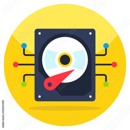 Colored design icon of hard disk